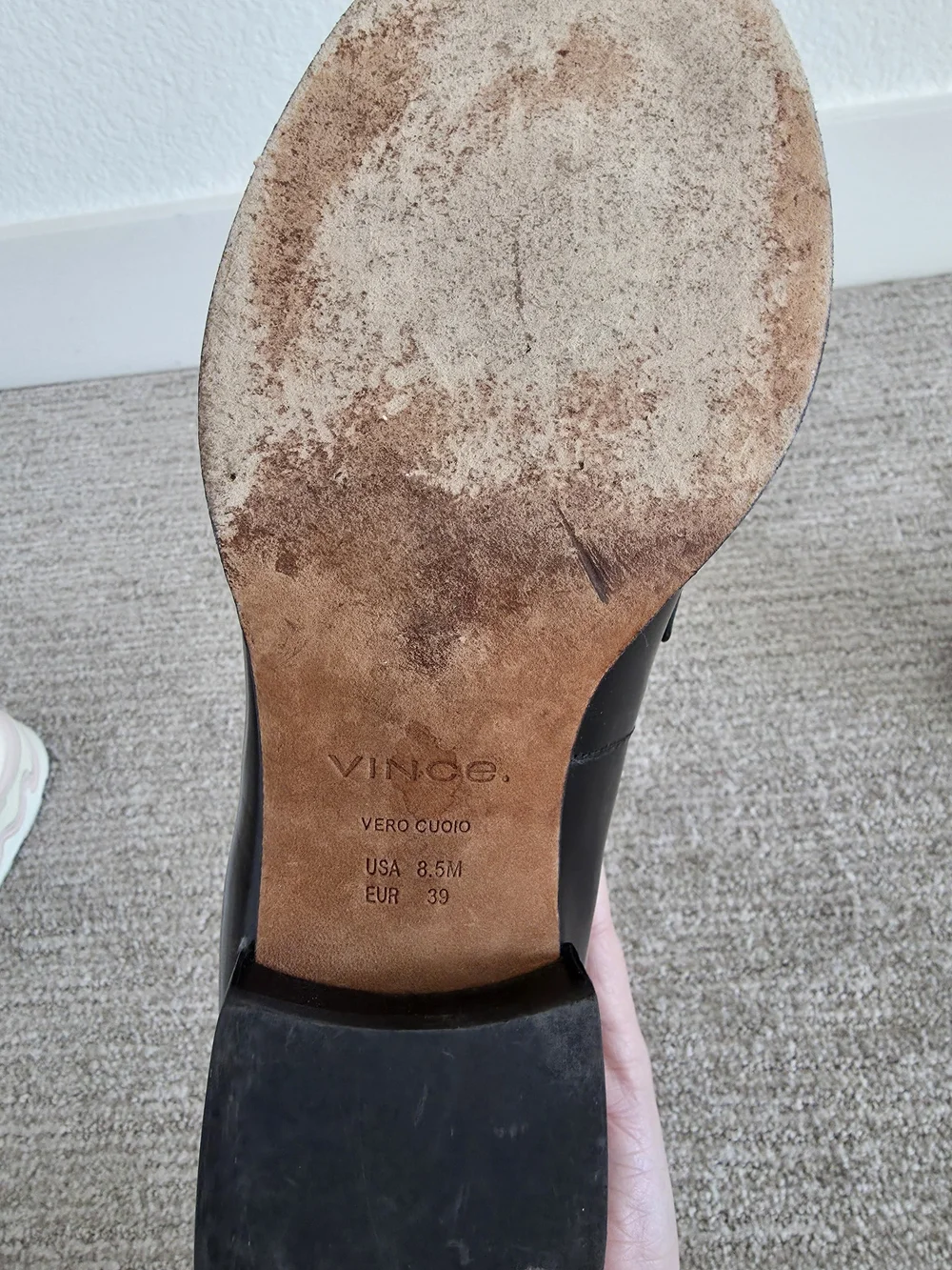 Vince Black Leather Penny Loafers